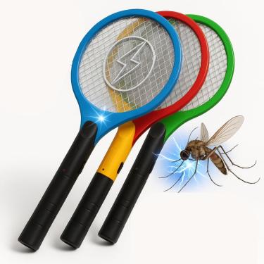 Imagem de Raquete Elétrica Mata Insetos Recarregável Bivolt Pernilongos Dengue Mosquitos Alta Eficiência e Proteção Armadilha Dengue
