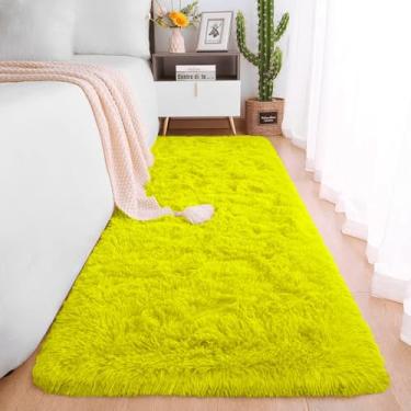 Imagem de Passadeira Quarto Felpudo Peludo Amarelo 60 X 180 Cm