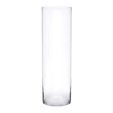 Imagem de Vaso 10x50 de vidro cilíndrico decorativo Tubo transparente