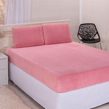 Imagem de Lençol Plush Queen 3 Peças - S & L Enxovais, Rosa