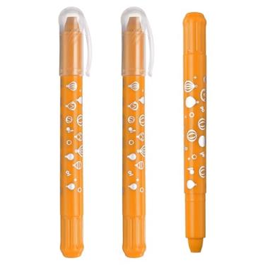 Imagem de PATIKIL Lápis de cera de gel aquarela, 3 peças de giz de cera laváveis para colorir desenhos, laranja, amarelo