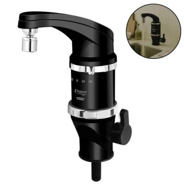 Imagem de Torneira Elétrica De Bancada Elegance 4T Preta Fame, 220V