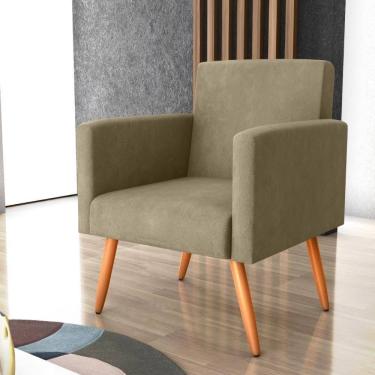 Imagem de Poltrona Para Decoração Sara Veludo Turkey Cappuccino