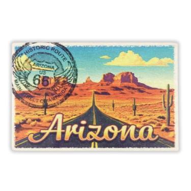 Imagem de Mad Mags Cartão postal de madeira Arizona, vintage Route 66, lembrança de cena do deserto, lembrança de viagem colecionável, 14 x 9 cm