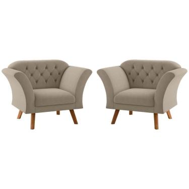 Imagem de Conjunto Poltrona Decorativa Roseira Inca Castor