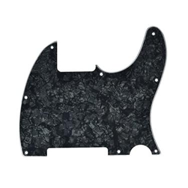 Imagem de KAISH Placa de raspar de guitarra em branco com 8 furos para Telecaster Esquire Black Pearl