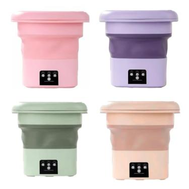 Imagem de Mini máquina de lavar roupa dobrável portátil moderna máquina de lavar automática roupa interior de viagem (ALEATORIO COM CESTO 6,5L)