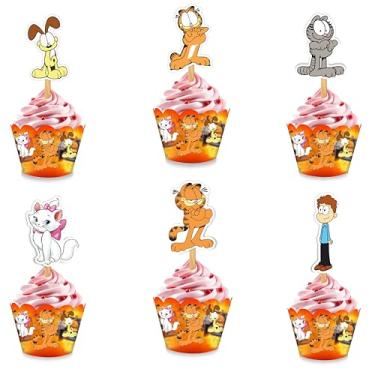 Imagem de A embalagem de cupcake Gaarfield - Decorações de aniversário.