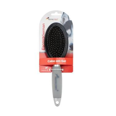 Imagem de Escova sem bolinha gel cinza g para cães e gatos germanhart