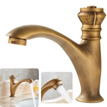Imagem de Torneira Cozinha Bancada Pia Banheiro Lavabo Rústica Estilo Provençal 