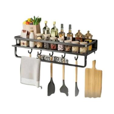 Imagem de Prateleira De Parede Para Temperos De Cozinha Com Gancho Para Espátula