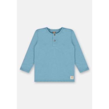 Imagem de Camiseta Infantil Masculina em Malha Flamê Linho Up Baby, Azul, 4