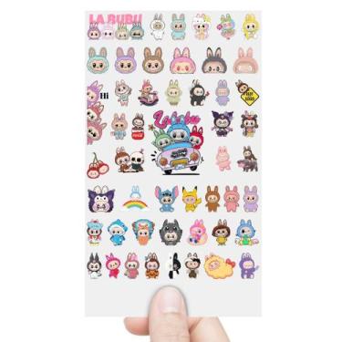 Imagem de Cartela 50 Adesivos Boneca Labubu Fofa DTF UV Prova D'Água - Graviarte