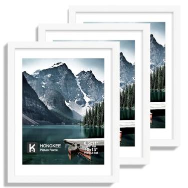 Imagem de Hongkee Molduras para fotos de 25 x 30 cm com vidro real - Exiba diploma de 21 x 28 cm com tapete ou foto de 25 x 30 cm sem tapete, parede ou mesa (branco, 1 pacote)