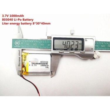 Imagem de (2pcs)bateria C/2 Fios  3,7v 1000mah  8mm X 30mm X 40mm - bgb