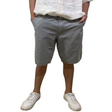 Imagem de Bermuda Sarja Bolso Faca - Wju Jeans, 46, Cinza