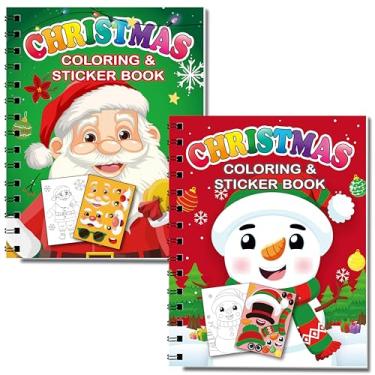 Imagem de 80UncleKimby Pacote Com 2 Adesivos De Natal Para Colorir, Livros Atividades, Brinquedos Natal, Presentes Lembrancinhas Festa (20 Cenas)