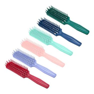 Imagem de Escova Cabelo Cachos Modela Plástico Jacaré Cores Tipo Avon - FWB