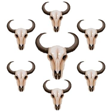 Imagem de Balões Mylar de folha de caveira de vaca de chifre longo ocidental de 94 cm para cowboy cowgirl rodeio despedida de solteira balões de festa de arco decoração de festa de aniversário suprimentos para