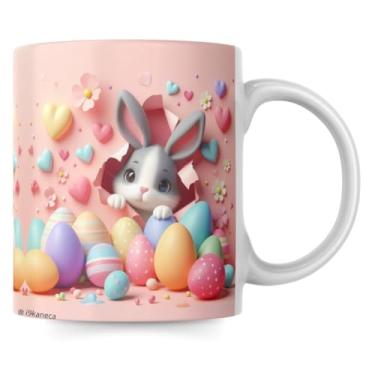 Imagem de Caneca Páscoa Efeito 3D Casinha Coelho Cenoura Chocolate - 325ml (9)