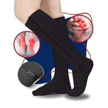 Imagem de Meia de Compressão 20 30 mmhg Com Ponteira Para Varizes e Má circulaçã