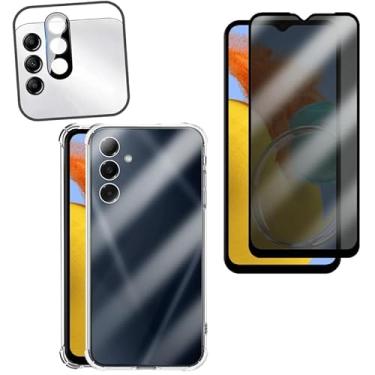 Imagem de Película Anti Spy Privativa Para Galaxy M14 + Capa Capinha Anti Impacto e Lente Proteção Câmera