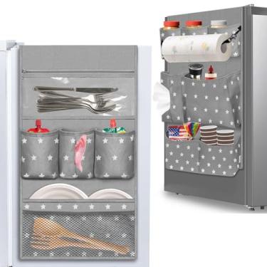 Imagem de Organizador de geladeira com suporte, armazenamento sobre geladeira para dormitório universitário