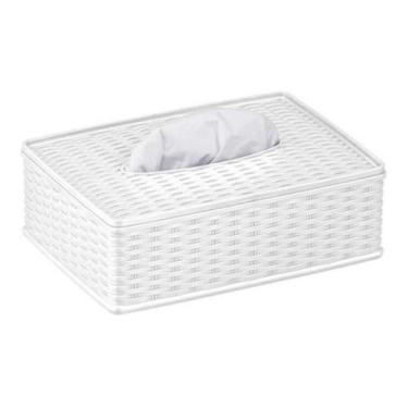 Imagem de Porta Lenços Papel Umedecido Rattan Plástico - Panamby, Branco