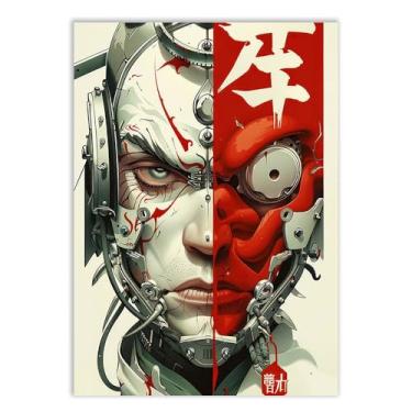 Imagem de Placa Decorativa Anime Ciborgue Ilustração Cyberpunk Decoração Poster Quarto Sala