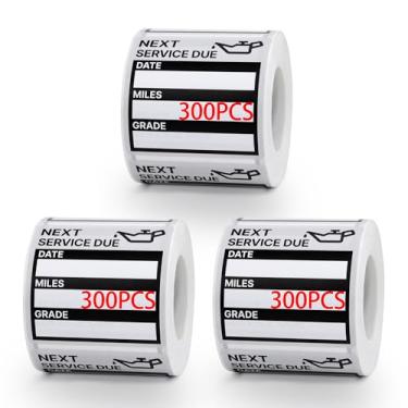 Imagem de Para adesivos de troca de óleo, 900 peças, 5 x 5 cm, adesivos pretos de serviço, etiquetas adesivas de lembrete de serviço seguinte, fáceis de escrever, fáceis de descascar sem resíduos