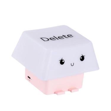Imagem de IEUDNS Luz noturna Keycap Lâmpada decorativa Keycap Enfeite de mesa Abajur engraçado de cabeceira Luz ambiente de mesa para entrada de quarto, Rosa