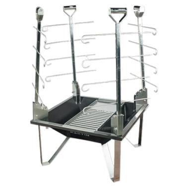 Imagem de Churrasqueira Fogo de Chão Loki FierroMartin com 4 Estacas e 1 Grelha – Aço Carbono com Pintura Térmica - Assados Tradicionais – Ideal para Áreas Externas, Quintais e Espaços Gourmet