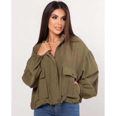 Imagem de JAQUETA VISCOSE BOMBER FEMININA COM CINTURA REGULÁVEL-Feminino