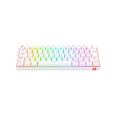 Imagem de Teclado Sem Fio Mecânico Gamer Redragon Draconic Pro, RGB, Bluetooth, Branco, Switch Azul, Layout 60%, ABNT2 - K530W-RGB-PRO