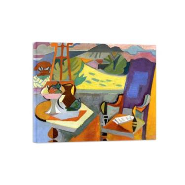 Imagem de Pinturas Famosas Arte Parede-Imagens em Tela-Still Life with Armchair-Pôster e Impressões para Sala de Estar Quarto Casa 20x25cm8x10in Tela Embrulhada