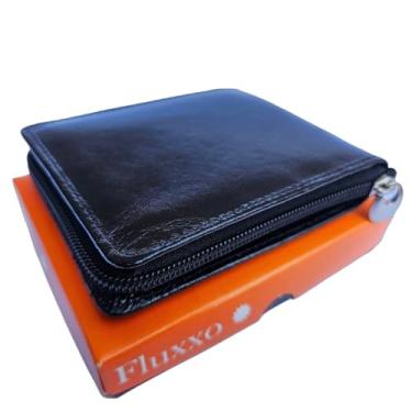 Imagem de Carteira masculina de couro ziper porta cartão moedas documentos organizadora presente dia pais moderna slim