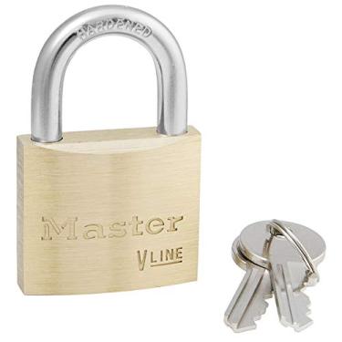 Imagem de Master Lock Cadeado de 40 mm de latão com linha V - com chave igual 2341