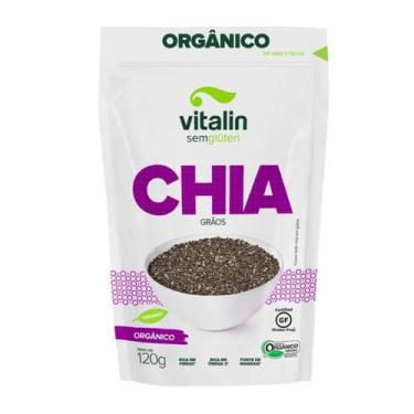 Imagem de Grãos de Chia Orgânica 120g - Vitalin