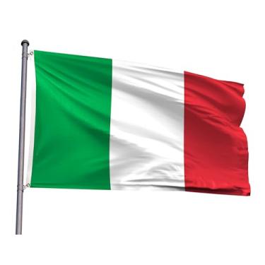Imagem de Bandeira da Itália 1,2 x 1,8 m Bandeira nacional italiana de poliéster com 2 ilhós para decoração de festa de eventos com tema italiano patriótico (IT, 1,2 x 1,5 m)