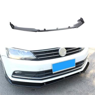 Imagem de MUTUSAISI Protetor de borda de para-choque dianteiro de 3 estágios para VW JETTA MK6.5 2015-2018 Spoiler preto brilhante