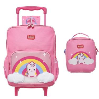 Imagem de Kit Mochila Carrinho Lancheira Kouii Pacific Uni Unicórnio