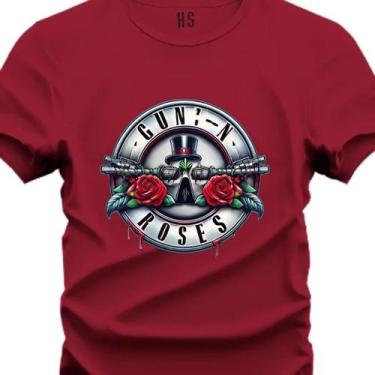 Imagem de Camiseta Personalizada do P ao G3 Guns N' Roses Fio 30.1 - Hs, Vermelh
