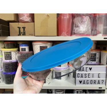 Imagem de Tigela Clear Baixo 2 Litros - Transparente e Azul - Tupperware