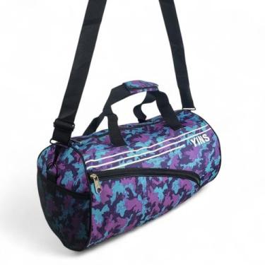 Imagem de Bolsa de Academia Viagem Treino Mala Bordo Camuflada Yins, Roxo