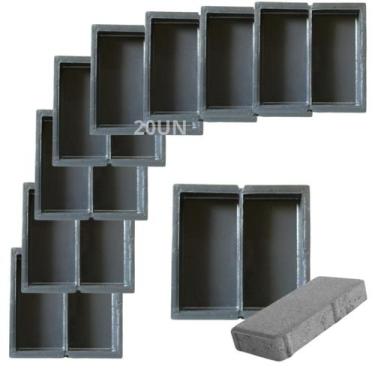 Imagem de Kit 20 Unidades Forma Dupla Chanfrada Geminada p Bloquete Tijolinho Ca