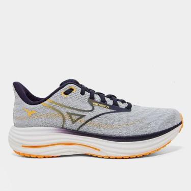 Imagem de Tênis Mizuno Wave Rider 29 Masculino, Cinza, Laranja, 44