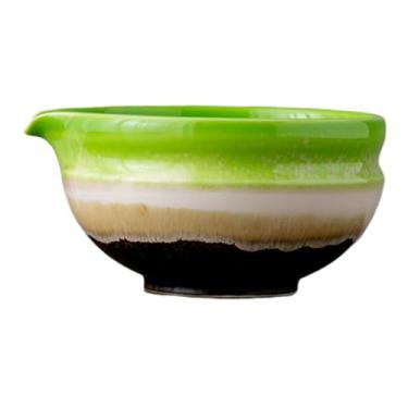 Imagem de Fxzqgnh Tigela de Matcha, Preparação para Cerimônia, Chawan, Acessórios para Chá com Bico, Tigela de Porcelana para Misturar Matcha para Amigos, Presente, Mudança de Forno Verde, Tamanho real