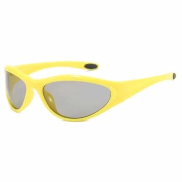 Imagem de Óculos de sol para áreas externas, estilo punk, feminino, esportivo, masculino, para ciclismo, UV400 (amarelo e cinza)