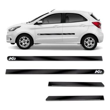 Imagem de Kit Friso Lateral Personalizado Modelo Largo Cor Preto Ka Hatch 14 a 2