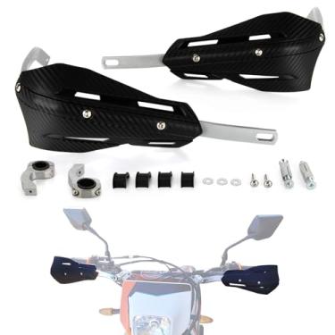 Imagem de PSLER 2 protetores de mão para bicicleta suja – serve para guidões de 22 mm e 28 mm, protetores de mão ATV, plástico PP e alumínio, compatível com bicicletas off-road, motocross, MX, ATV, preto